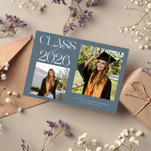 Elegant Klass 2026 Typografi Skifferblå Meddelande