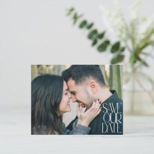 Elegant Klassi Modern fotoöverlägg Spara datum Vykort