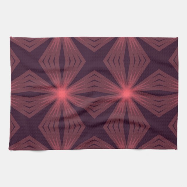 Elegant klassisk återtro-stil, geometrisk blomkons kökshandduk (Horisontell)