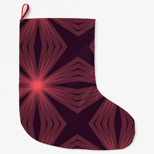 Elegant klassisk återtro-stil, geometrisk blomkons stor julstrumpa (Framsidan)