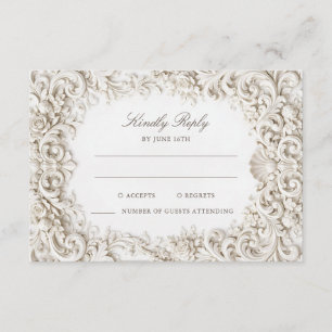 Elegant Klassisk Barock Ram RSVP Tilläggskort