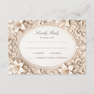 Elegant Klassisk Barock Ram RSVP Tilläggskort