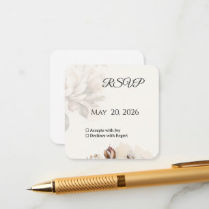 Elegant Klassisk Beige Magnolia RSVP-kort Tilläggskort