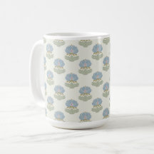 Elegant Klassisk Blå Grön Arts & Crafts Blommig