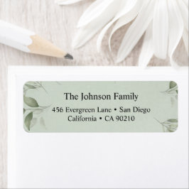 Elegant, klassisk Blommigt, jul Returadress Etikett