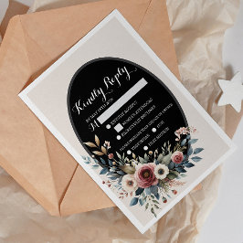 Elegant Klassisk Blommigt Rustic Bröllop Response OSA Kort