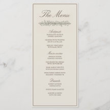 Elegant klassisk blomsterkant bröllopsmeny