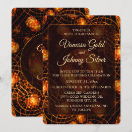 Elegant Klassisk Boho Modern Guld #901 Bröllop Inbjudningar