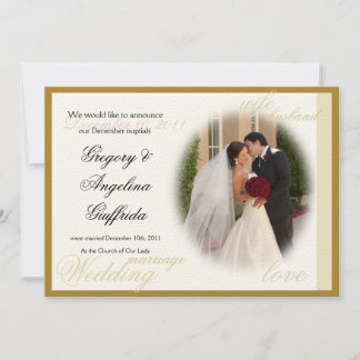 Elegant klassisk bröllopsannons meddelande