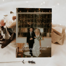 Elegant klassisk bröllopsfotografi med manus tack kort