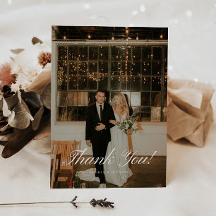 Elegant klassisk bröllopsfotografi med manus tack kort