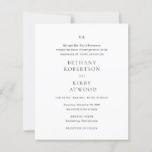 Elegant klassisk budgetbröllopsinbjudan