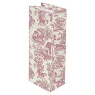 Elegant Klassisk Chic Rosa Hästar Landsbygd Toile-