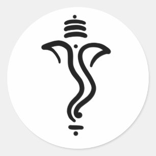 Elegant Klassisk Enkel Ganesh/ Indisk Gud Klisterm Runt Klistermärke