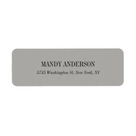 Elegant Klassisk enkel Grått-minimalistisk design Returadress Etikett