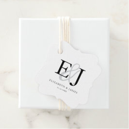 Elegant klassisk et-tecken monogram bröllop  gåvor etiketter