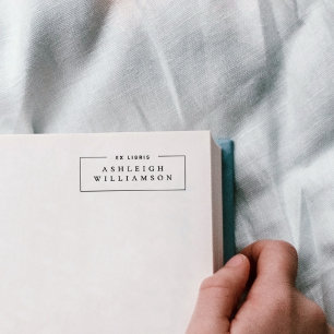 Elegant Klassisk Ex Libris Anpassat Namn Bokmärke Självfärgande Stämpel