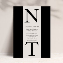 Elegant Klassisk fet monogramtypografi Bröllop