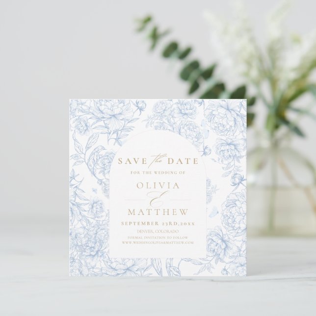 Elegant klassisk fransk blomster  spara datumet (Stående Fram)