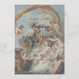 Elegant klassisk gammal målning Bröllop Inbjudningar