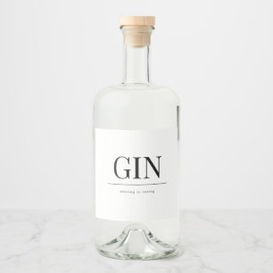elegant klassisk GIN bröllop Spritflaskor Etikett