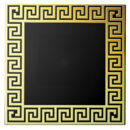 Elegant klassisk greece Traditional guld l black Kakelplatta