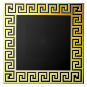 Elegant klassisk greece Traditional guld l black Kakelplatta