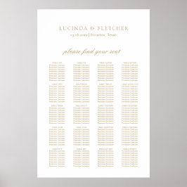 Elegant klassisk guld formell bröllops sittplatska poster