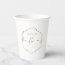 Elegant klassisk guldmonogram initial bröllop
