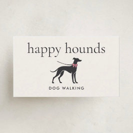Elegant Klassisk Hundpromenerare Minimalistisk Hun Visitkort