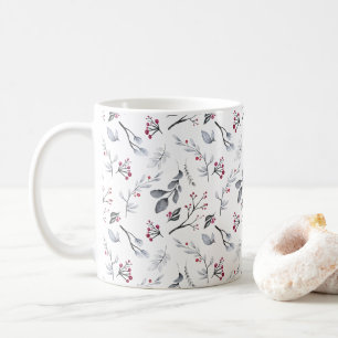 Elegant Klassisk jul Löv och Berries Kaffemugg