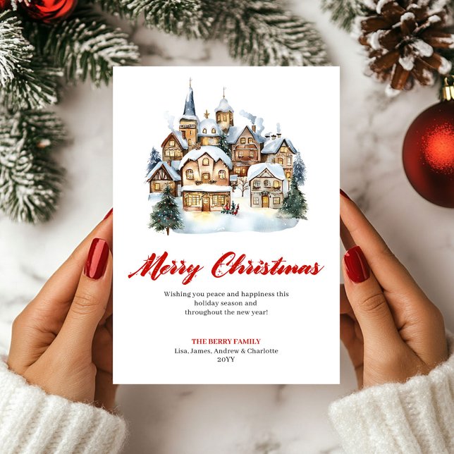 Elegant klassisk julscen julkort (Elegant Classic Christmas Scene Greeting Card)