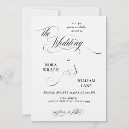 Elegant klassisk kalligrafi bröllopsinbjudan inbjudningar