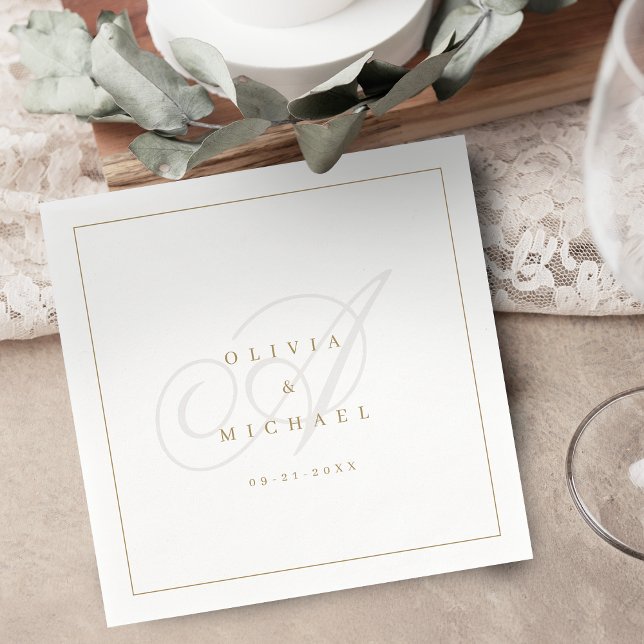 Elegant klassisk kalligrafi vintage bröllop pappersservett (Elegant classic calligraphy vintage wedding napkins)