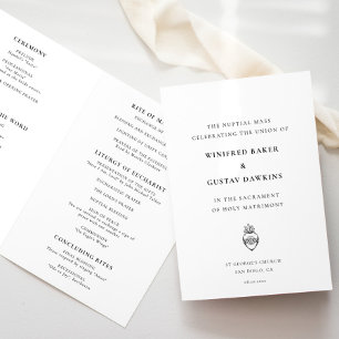 Elegant Klassisk katolsk Bröllop Program
