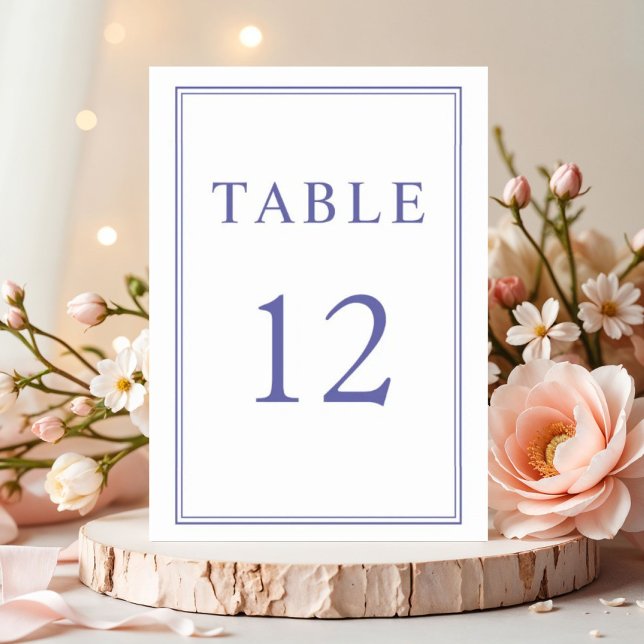 Elegant Klassisk Lila Bröllop  Bordsnummer (Elegant Floral Sunflower Wedding Table Number)
