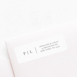 Elegant Klassisk Minimal Monogram Returadress Etikett