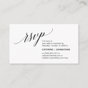 Elegant Klassisk minimal, Svart Skrift, RSVP Tilläggskort
