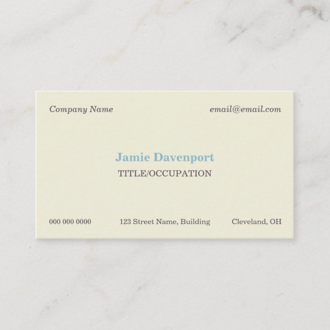 Elegant klassisk minimalistisk Eggshell Blue Visitkort (Framsida)