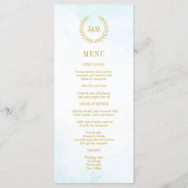 Elegant Klassisk minimalistisk monogramturkos Meny