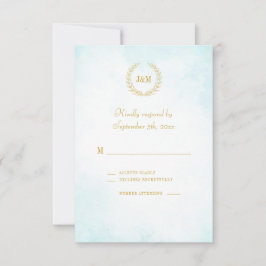 Elegant Klassisk minimalistisk monogramturkos OSA Kort