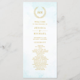 Elegant Klassisk minimalistisk monogramturkos Program