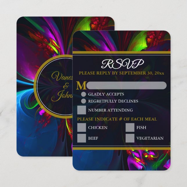 Elegant Klassisk Modern Blommig Mönster #902 Bröll (Fram/baksida)