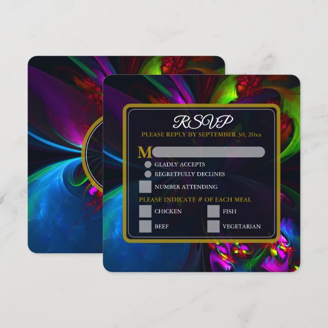 Elegant Klassisk Modern Blommig Mönster #902 Bröll (Fram/baksida)