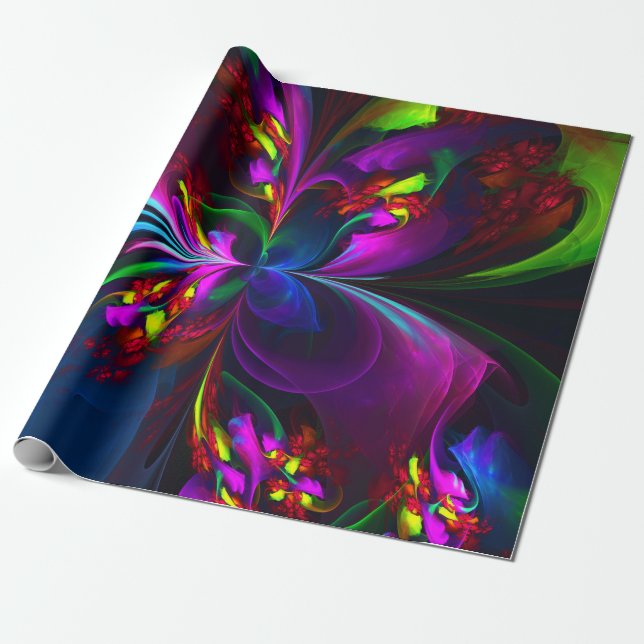 Elegant Klassisk Modern Blommig Mönster #902 Bröll Presentpapper (Utrullad)
