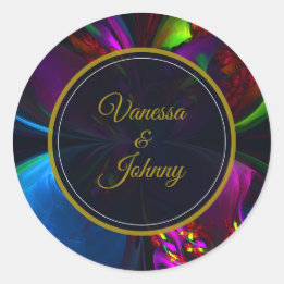 Elegant Klassisk Modern Blommig Mönster #902 Bröll Runt Klistermärke