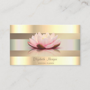 Elegant Klassisk Modern, Falska Guld Ränder Lotus Visitkort