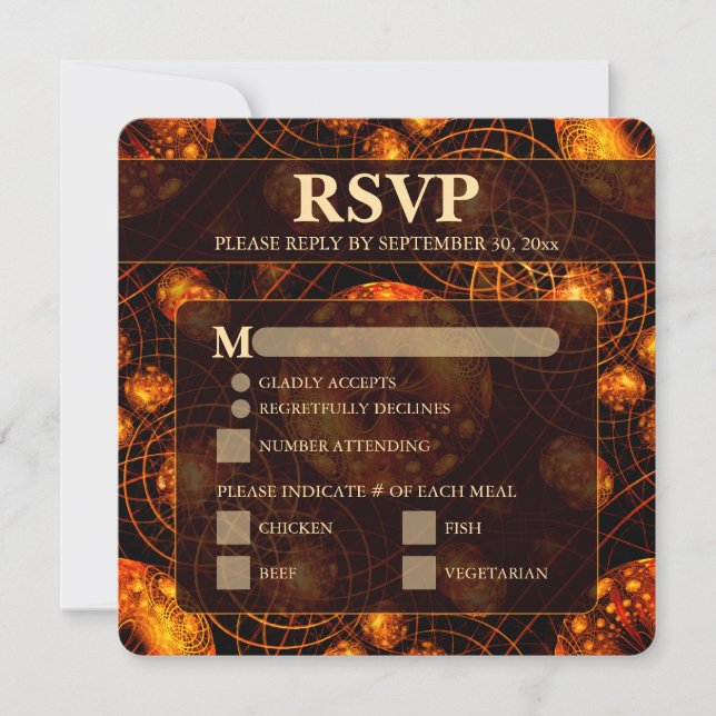 Elegant Klassisk Modern Guld #901 Bröllop RSVP-kor (Framsida)
