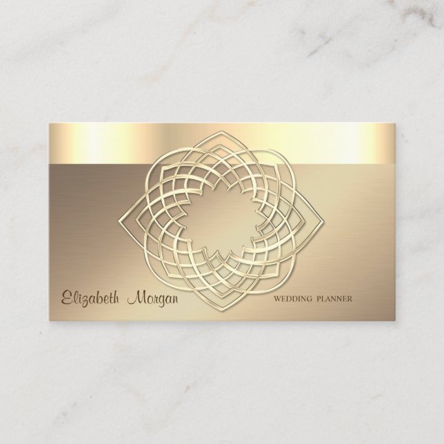 Elegant Klassisk Modern, Oäkta Guld Kant Visitkort (Framsida)