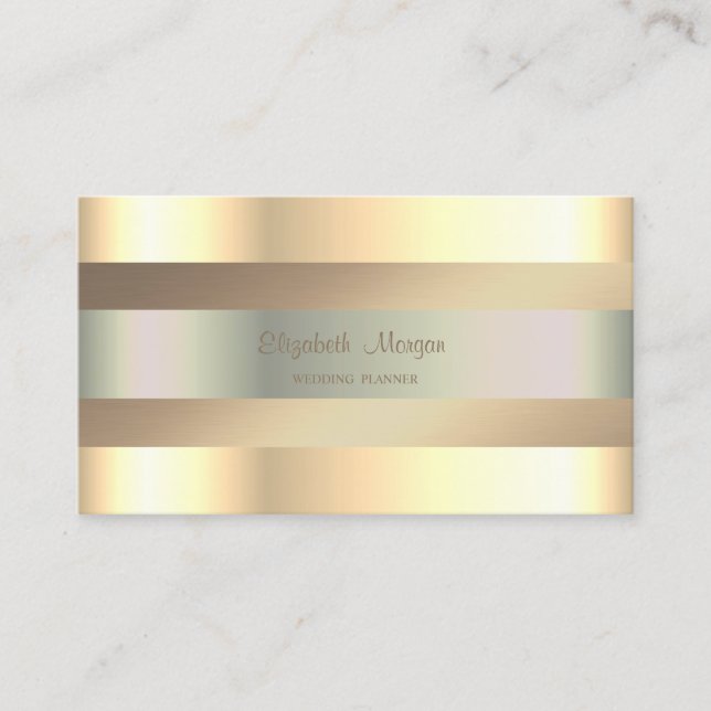 Elegant Klassisk Modern, Oäkta Guld Ränder Visitkort (Framsida)